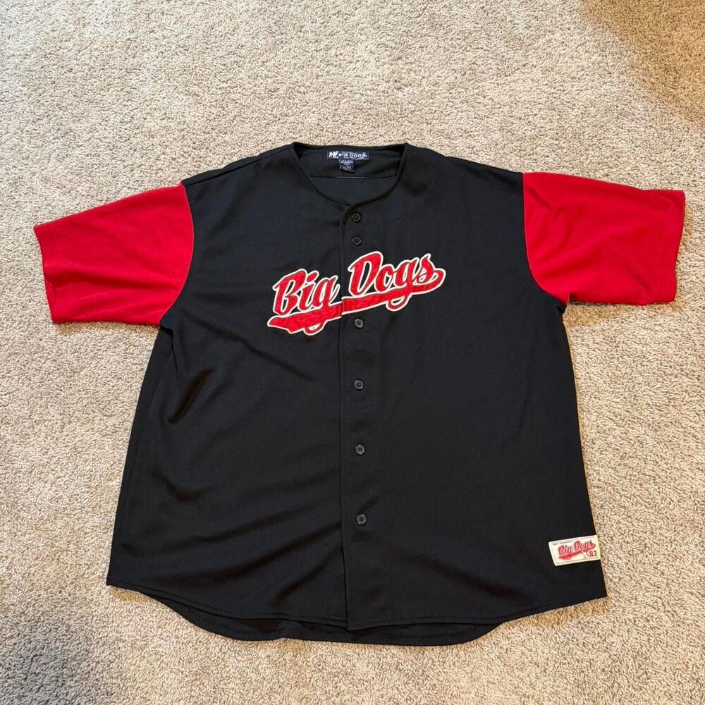 Big-dogs Men's Black and Red Top